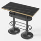 Mesa de bar de estilo industrial Mesa de comedor de bar de madera negra con almacenamiento