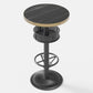 Mesa de bar de estilo industrial Mesa de comedor de bar de madera negra con almacenamiento
