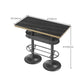 Mesa de bar de estilo industrial Mesa de comedor de bar de madera negra con almacenamiento