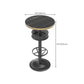 Mesa de bar de estilo industrial Mesa de comedor de bar de madera negra con almacenamiento