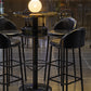 Tavolo da bar industriale Tavolo da pranzo da bar in legno nero con contenitore