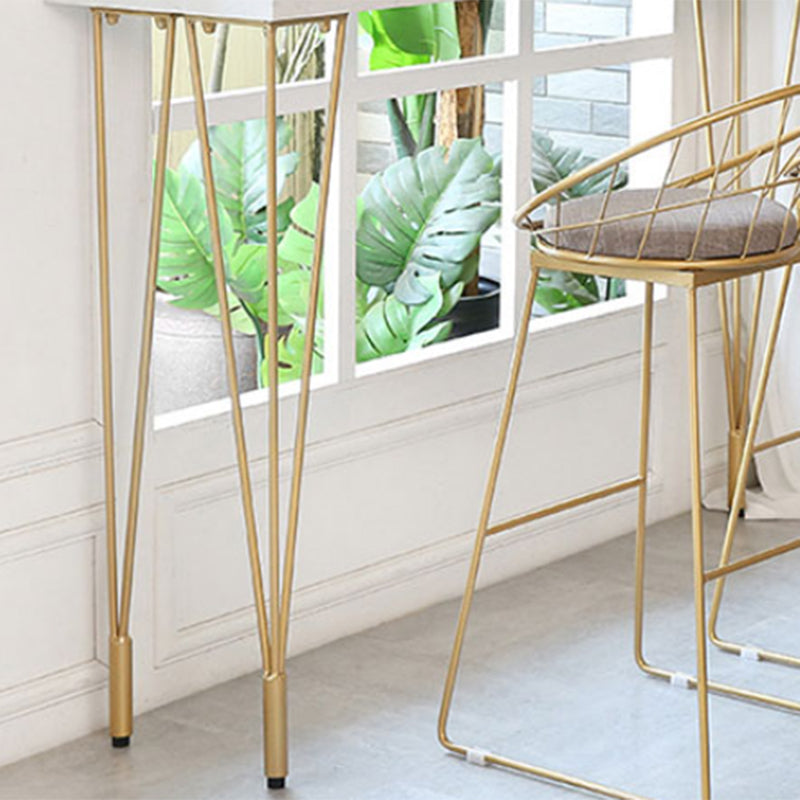 Glam Style Rectangle Bar Table White Colour Bar Dining Table with 4 Legs Clearhalo 'Bar Furniture' 'Bar Tables' 'bar_tables' 'furn' 'furn_bar_tables' 'Furniture' 'Kitchen & Dining Furniture' 6793903