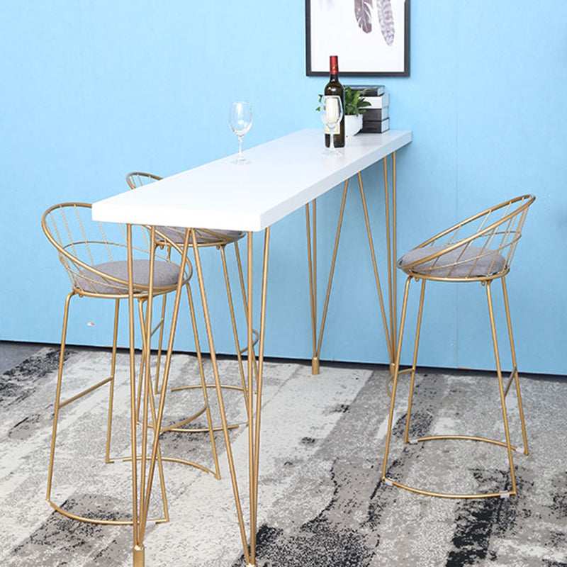 Glam Style Rectangle Bar Table White Colour Bar Dining Table with 4 Legs Clearhalo 'Bar Furniture' 'Bar Tables' 'bar_tables' 'furn' 'furn_bar_tables' 'Furniture' 'Kitchen & Dining Furniture' 6793904