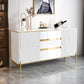 Glam Style Credenza Stone Buffet crédenza avec des tiroirs et des armoires
