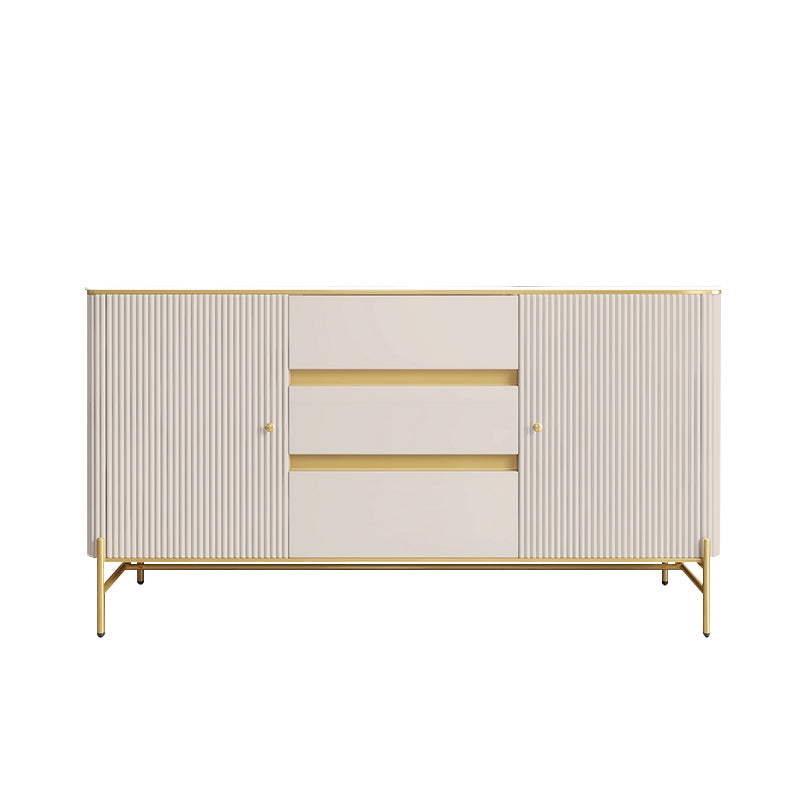 Glam Style Credenza Stone Buffet crédenza avec des tiroirs et des armoires