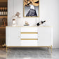 Glam Style Credenza Stone Buffet crédenza avec des tiroirs et des armoires