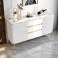 Glam Style Credenza Stone Buffet crédenza avec des tiroirs et des armoires