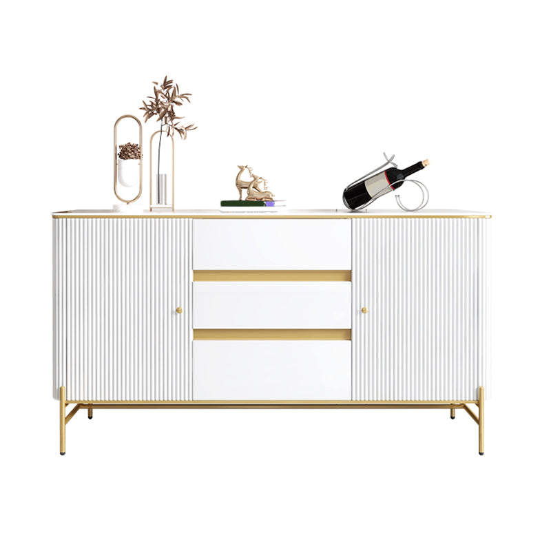 Glam Style Credenza Stone Buffet crédenza avec des tiroirs et des armoires