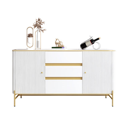 Glam Style Credenza Stone Buffet crédenza avec des tiroirs et des armoires
