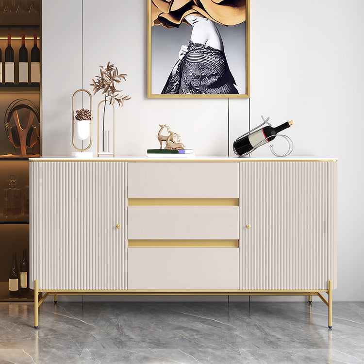 Glam Style Credenza Stone Buffet crédenza avec des tiroirs et des armoires