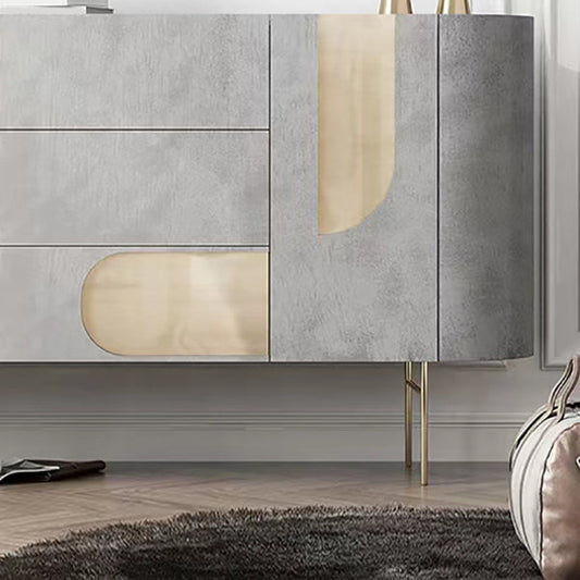 Server moderno e contemporaneo di credenza in legno con armadi e cassetti