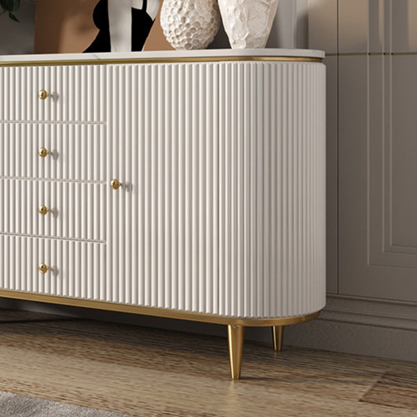 Stone Buffet Table Glam Buffet Credenza with Drawers and Cabinets Clearhalo 'buffet_sideboard' 'Buffets & Sideboards' 'furn' 'furn_buffet_sideboard' 'Furniture' 'Kitchen & Dining Furniture' 6794011