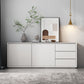 Modern and Contemporary Buffet Wood Server with Cabinets and Drawers Matte White Clearhalo 'buffet_sideboard' 'Buffets & Sideboards' 'furn' 'furn_buffet_sideboard' 'Furniture' 'Kitchen & Dining Furniture' 6794030