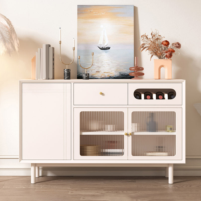 Glam Style Credenza Stone Glass Doors Buffet Sideboard with Drawers and Cabinets Clearhalo 'buffet_sideboard' 'Buffets & Sideboards' 'furn' 'furn_buffet_sideboard' 'Furniture' 'Kitchen & Dining Furniture' 6794060