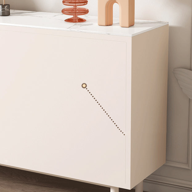 Glam Style Credenza Stone Glass Doors Buffet Sideboard with Drawers and Cabinets Clearhalo 'buffet_sideboard' 'Buffets & Sideboards' 'furn' 'furn_buffet_sideboard' 'Furniture' 'Kitchen & Dining Furniture' 6794065