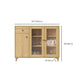 Server di porte di vetro contemporanee di credenza in legno con armadi e cassetti