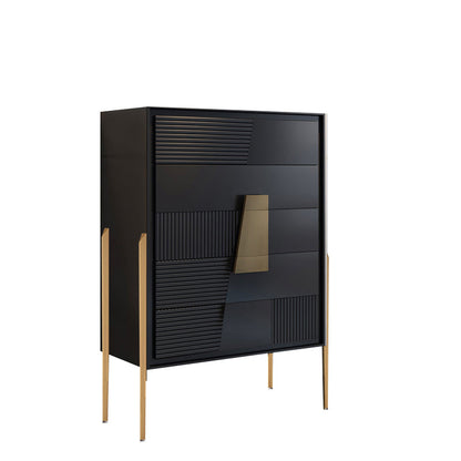 Table buffet en bois serveur de style glam avec serveur de restauration et tiroirs