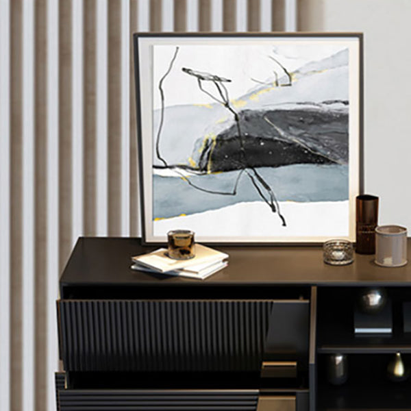 Table buffet en bois serveur de style glam avec serveur de restauration et tiroirs