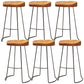 Modern Solid Wood Dining Stools Armless Bar Stools with Metal Base 6 Piece Set Clearhalo 'Bar Furniture' 'Bar Stools' 'bar_stools' 'furn' 'furn_bar_stools' 'Furniture' 'Kitchen & Dining Furniture' 6794114