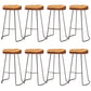 Modern Solid Wood Dining Stools Armless Bar Stools with Metal Base 8 Piece Set Clearhalo 'Bar Furniture' 'Bar Stools' 'bar_stools' 'furn' 'furn_bar_stools' 'Furniture' 'Kitchen & Dining Furniture' 6794116