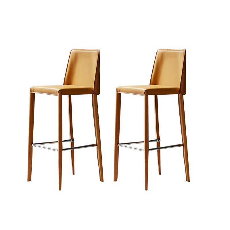 Tabouret de bar moderne avec dossier en cuir, tabouret de comptoir pour salon