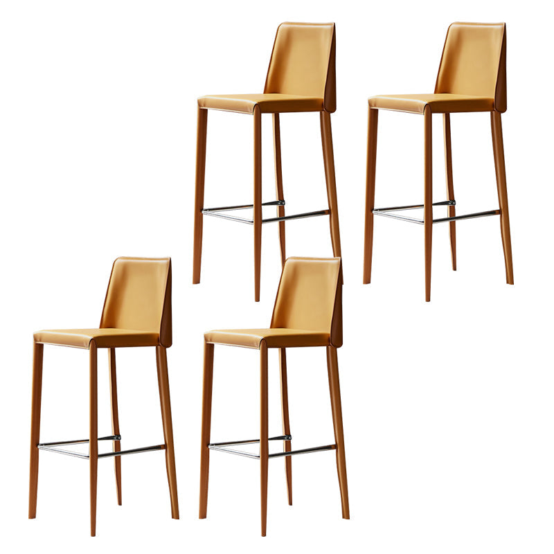 Tabouret de bar moderne avec dossier en cuir, tabouret de comptoir pour salon