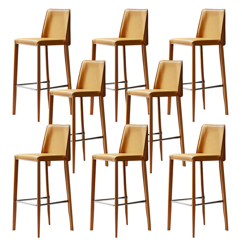 Tabouret de bar moderne avec dossier en cuir, tabouret de comptoir pour salon