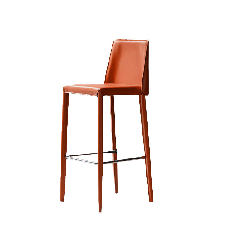 Tabouret de bar moderne avec dossier en cuir, tabouret de comptoir pour salon