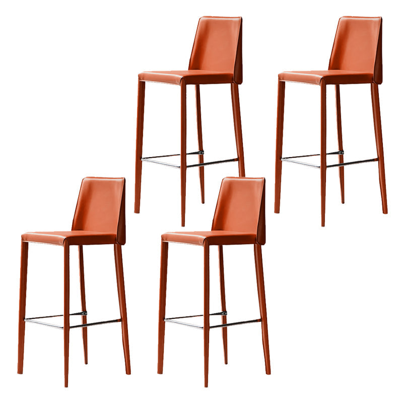 Tabouret de bar moderne avec dossier en cuir, tabouret de comptoir pour salon