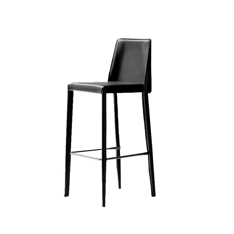 Tabouret de bar moderne avec dossier en cuir, tabouret de comptoir pour salon
