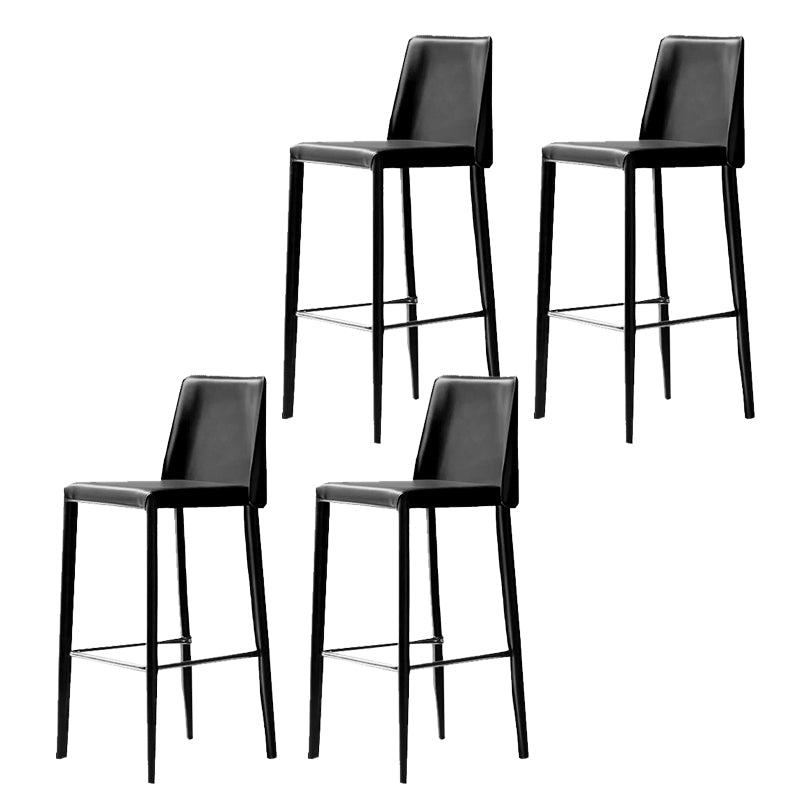 Tabouret de bar moderne avec dossier en cuir, tabouret de comptoir pour salon