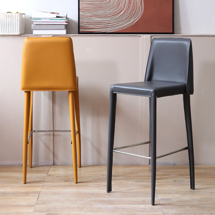 Modern Bar Stool Leathe Backrest Counter Stool for Living Room