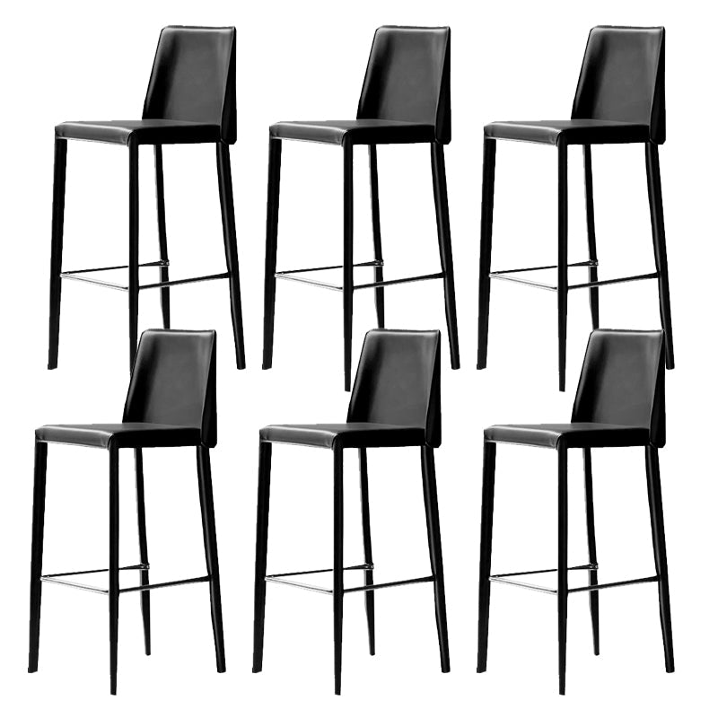 Tabouret de bar moderne avec dossier en cuir, tabouret de comptoir pour salon