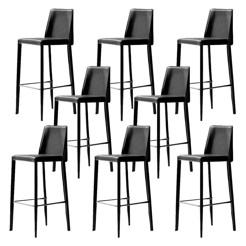 Tabouret de bar moderne avec dossier en cuir, tabouret de comptoir pour salon