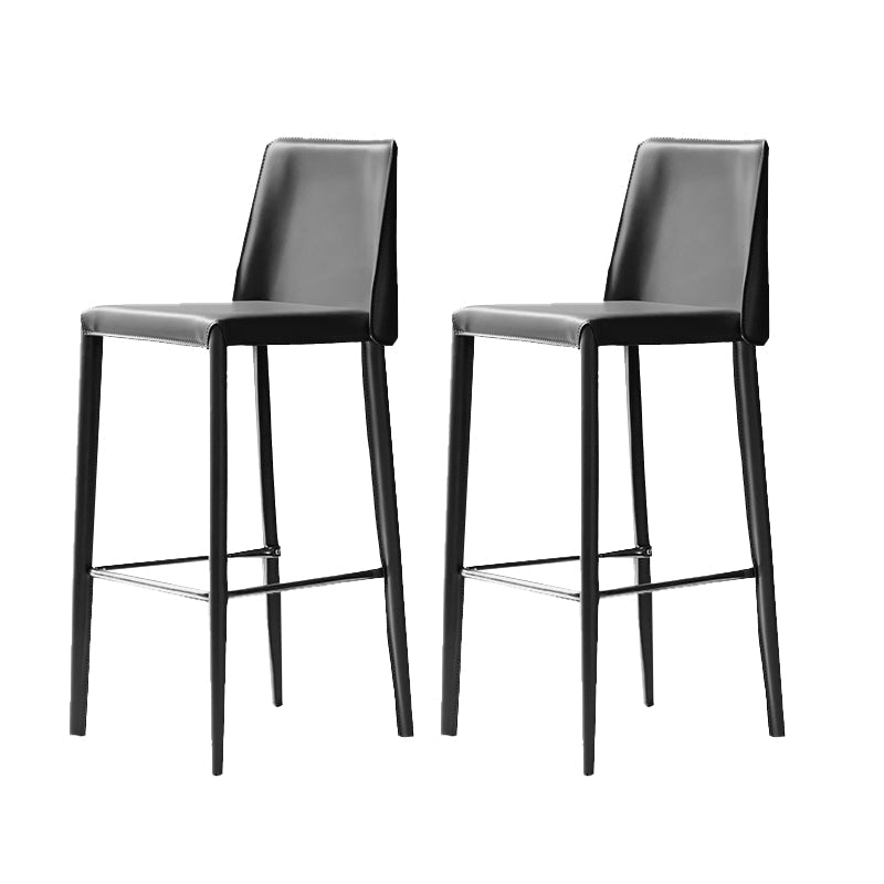 Tabouret de bar moderne avec dossier en cuir, tabouret de comptoir pour salon