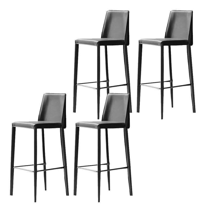 Tabouret de bar moderne avec dossier en cuir, tabouret de comptoir pour salon
