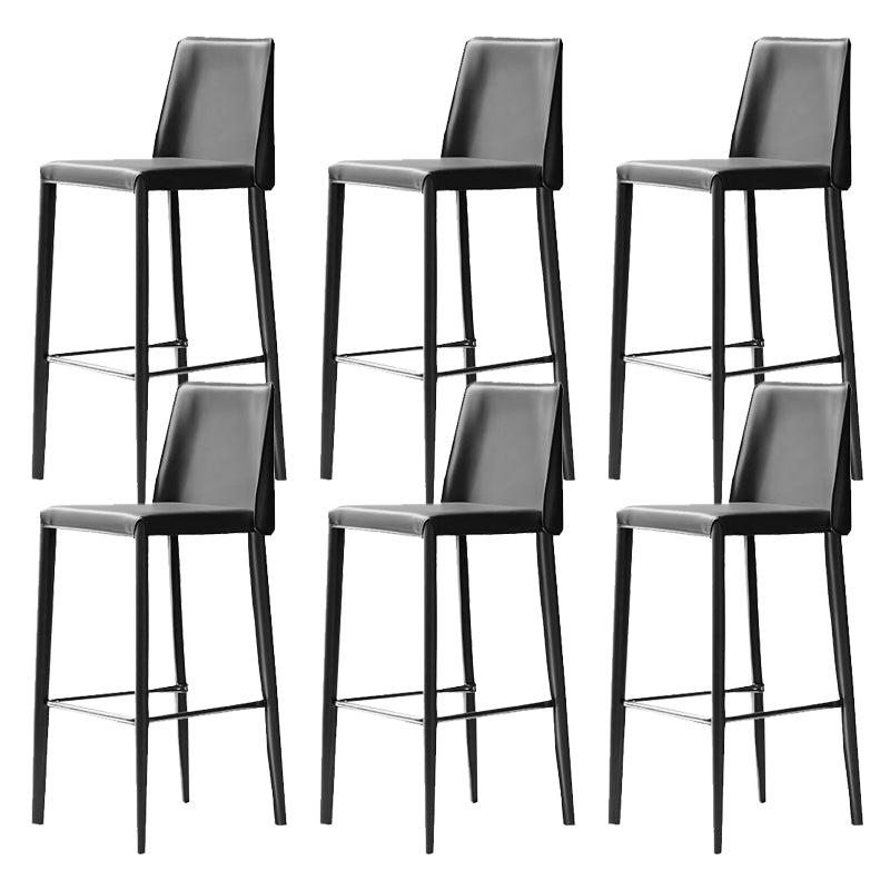 Tabouret de bar moderne avec dossier en cuir, tabouret de comptoir pour salon