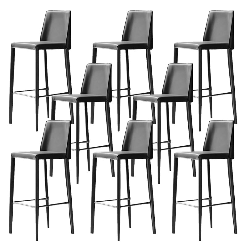 Tabouret de bar moderne avec dossier en cuir, tabouret de comptoir pour salon