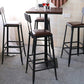 Industrial Faux Leather Dining Stool Low Back Bar Stool with Cushion