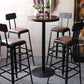 Industrial Faux Leather Dining Stool Low Back Bar Stool with Cushion