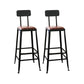 Industrial Faux Leather Dining Stool Low Back Bar Stool with Cushion