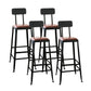 Industrial Faux Leather Dining Stool Low Back Bar Stool with Cushion
