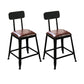 Industrial Faux Leather Dining Stool Low Back Bar Stool with Cushion
