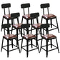 Industrial Faux Leather Dining Stool Low Back Bar Stool with Cushion