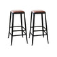 Industrial Faux Leather Dining Stool Low Back Bar Stool with Cushion