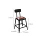 Industrial Faux Leather Dining Stool Low Back Bar Stool with Cushion