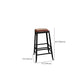 Industrial Faux Leather Dining Stool Low Back Bar Stool with Cushion