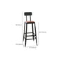 Industrial Faux Leather Dining Stool Low Back Bar Stool with Cushion