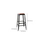 Industrial Faux Leather Dining Stool Low Back Bar Stool with Cushion
