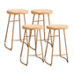 Modern Backless Stools with Metal Base Light Brown Counter & Bar Stools